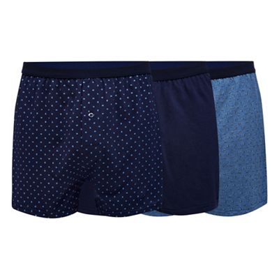 The Collection Pack of three navy button boxers